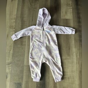 Hurley Baby Tie-Dye Zip Hoodie Romper – Purple – Size 12 Months